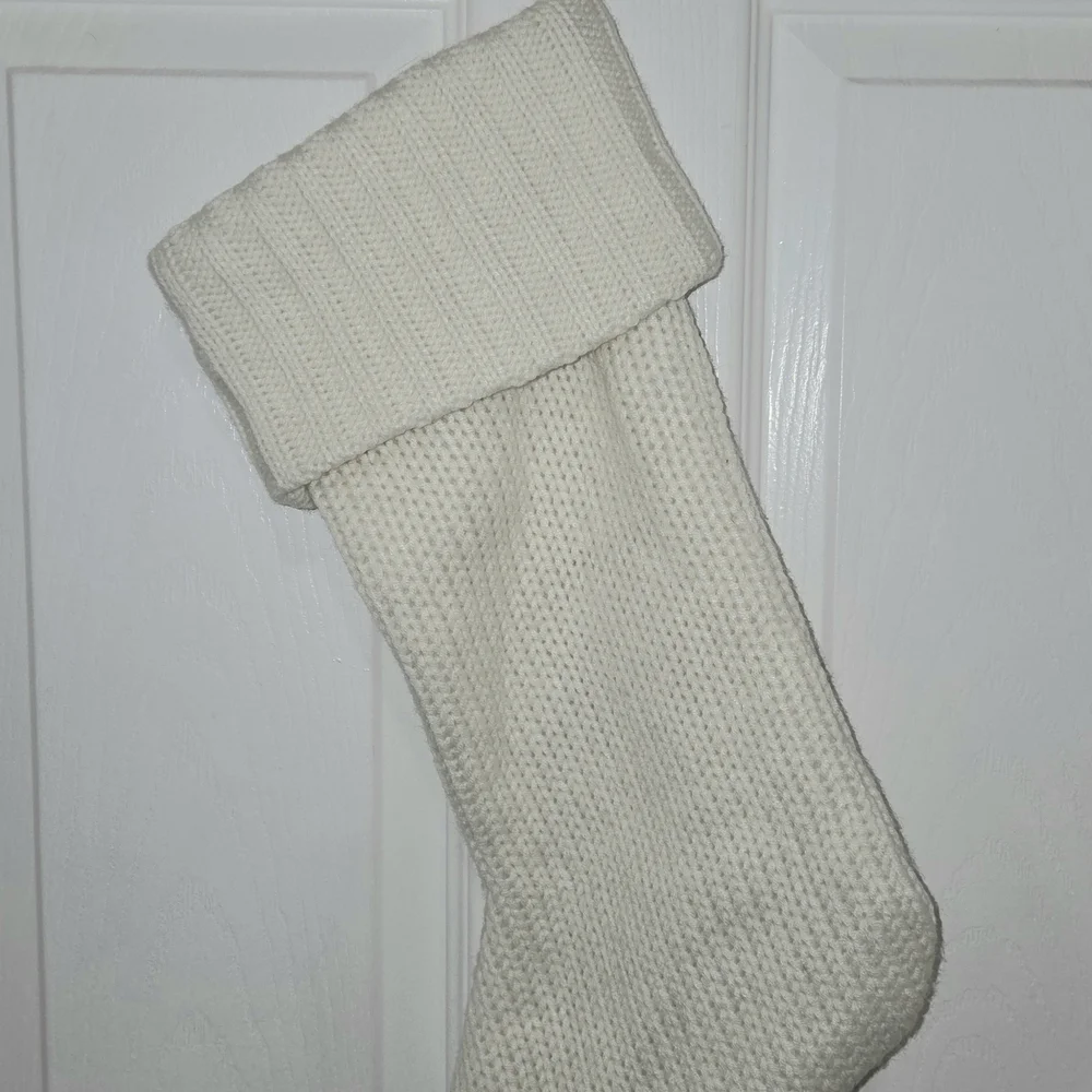 Wondershop Monogram Christmas Stocking Letter A Initial White Knit Target Lined.